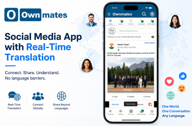 Social Media App with Real-Time Translation