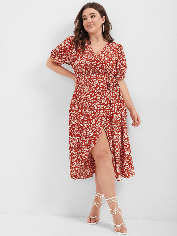 Ditsy Floral Bowknot Split Puff Sleeve Maxi Dress
http://shr