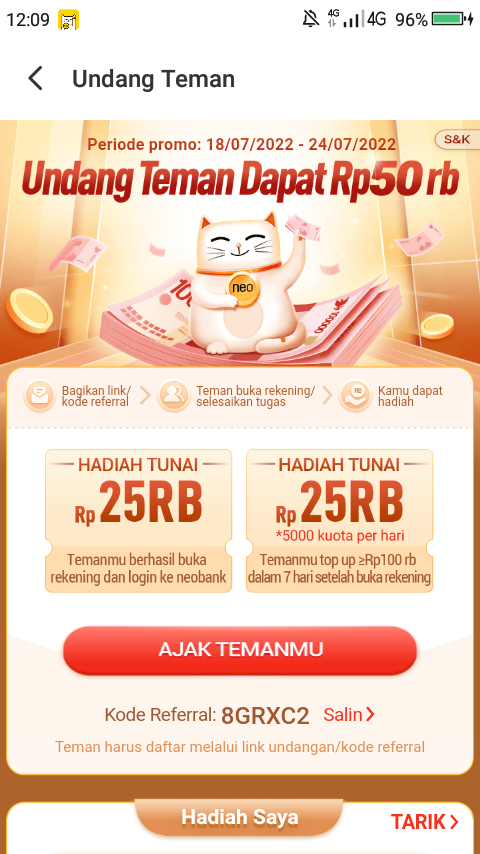 Referral Neobank bunga  8GRXC2