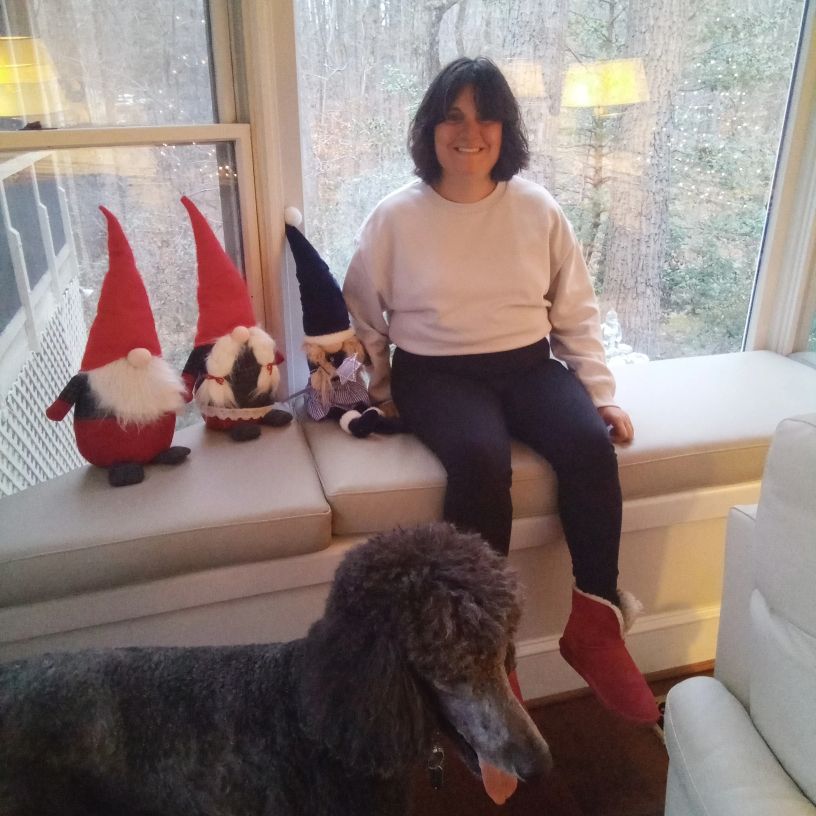 this is me and my dog Jude at Christmas