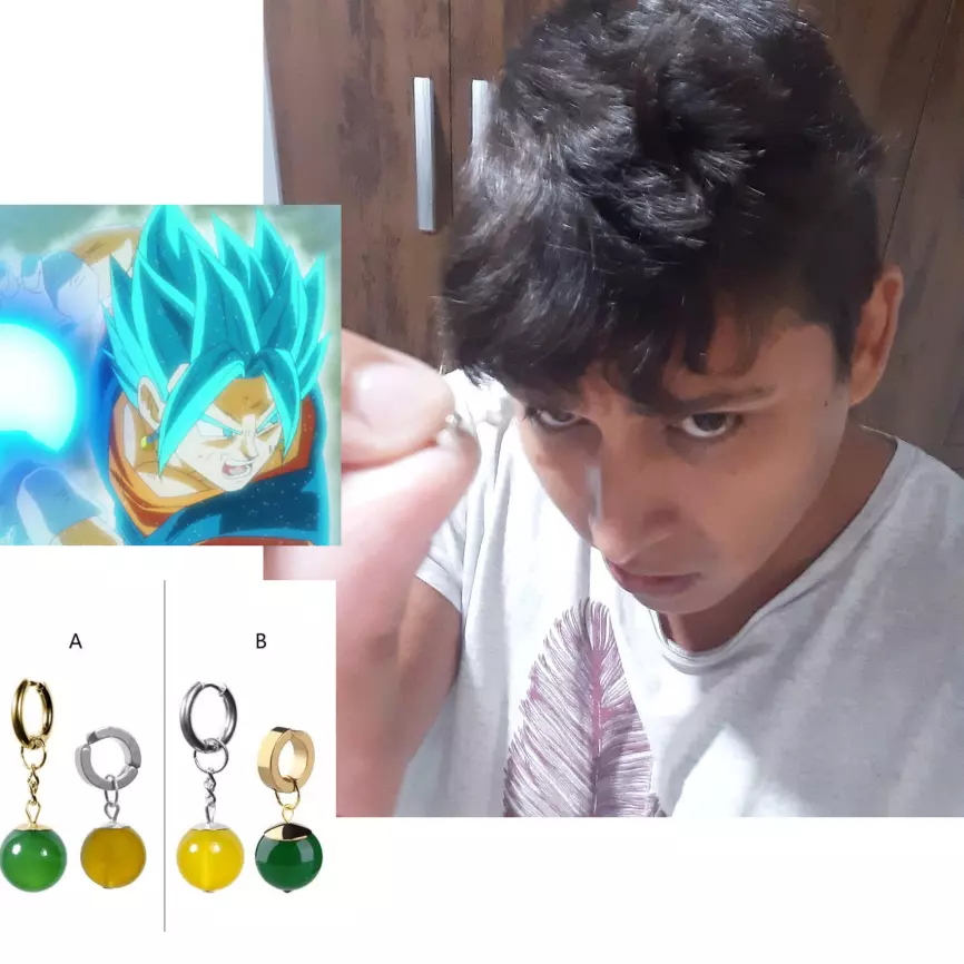 Brinco Super Sayajin de prata kkk : ) haus kkk rs s2