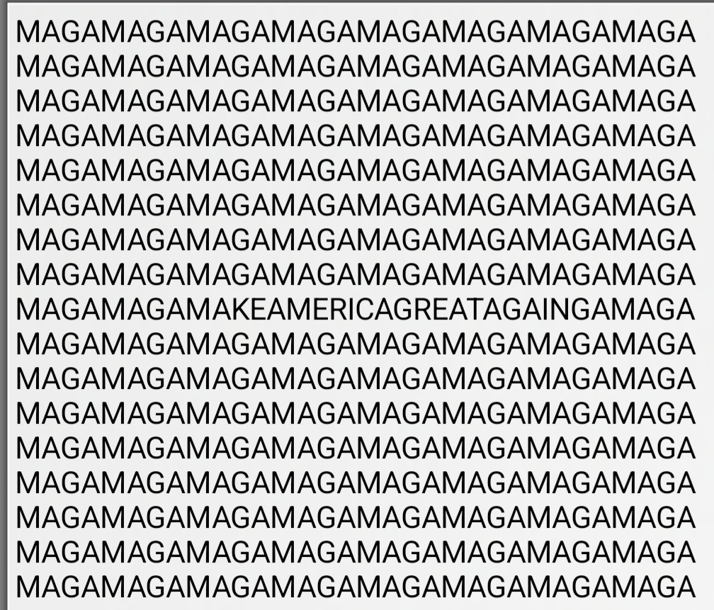 Make America Great Again is in there!