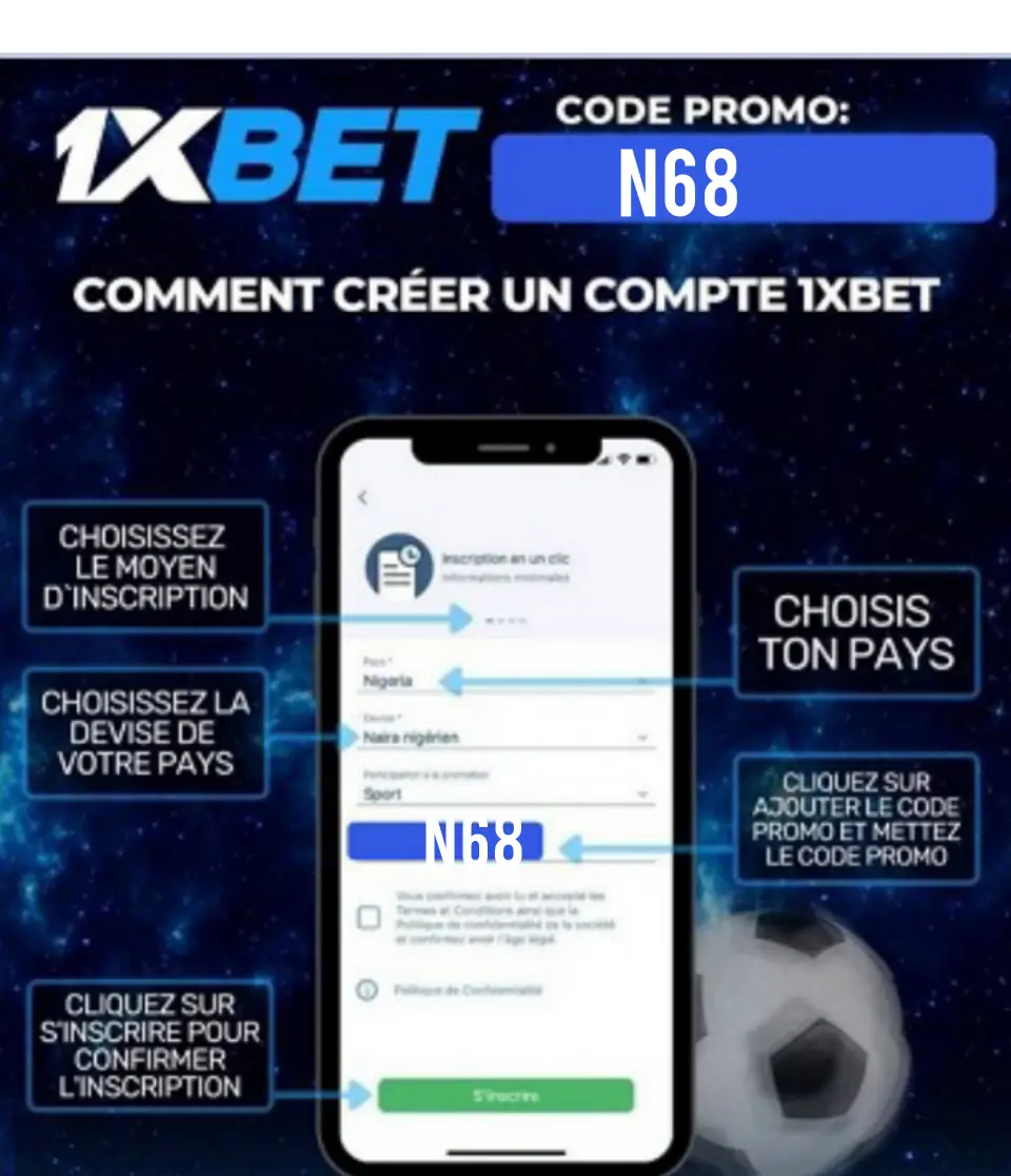 faites votre inscription Complète avec ce code promo et rece