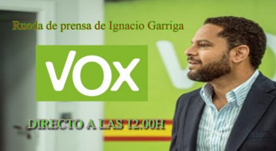Rueda de prensa de Ignacio Garriga de VOX.
Directo aquí: htt