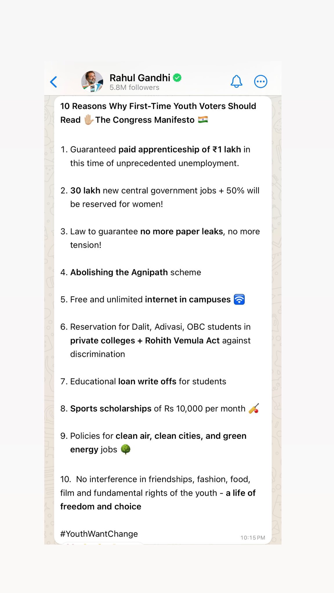 Congress manifesto #RahulGandhi 
#vote
#LokSabhaElection2024