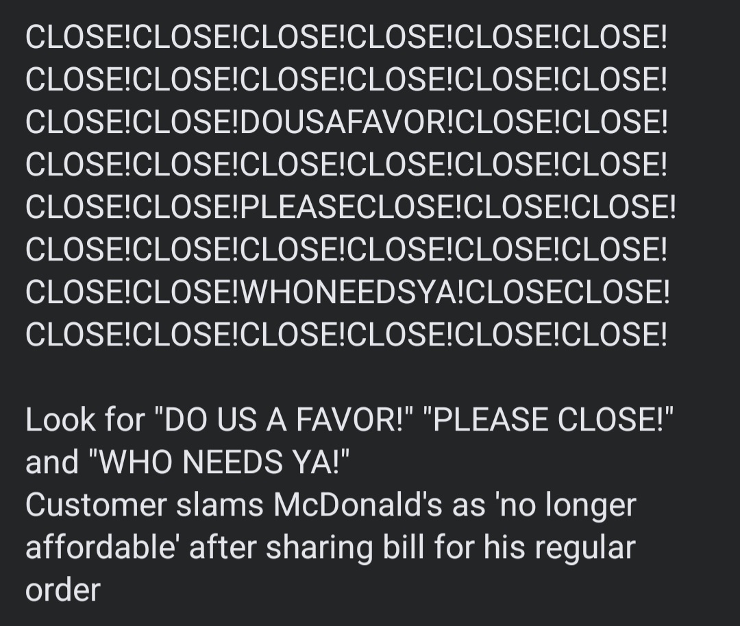 Customer slams McDonald's as 'no longer affordable' after sh