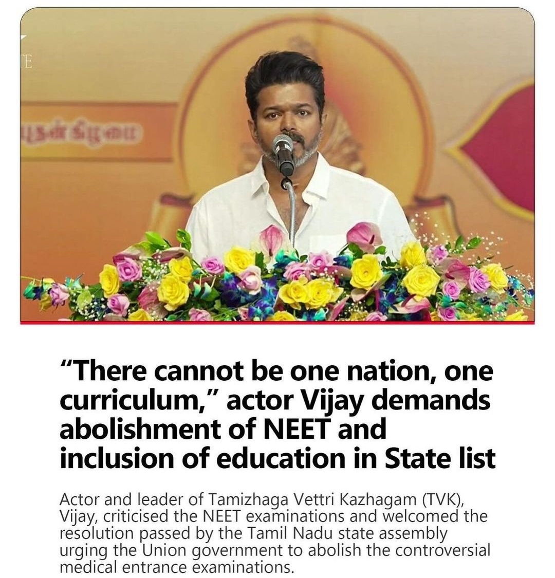 Actor Vijay is commenting on NEET
#NEET