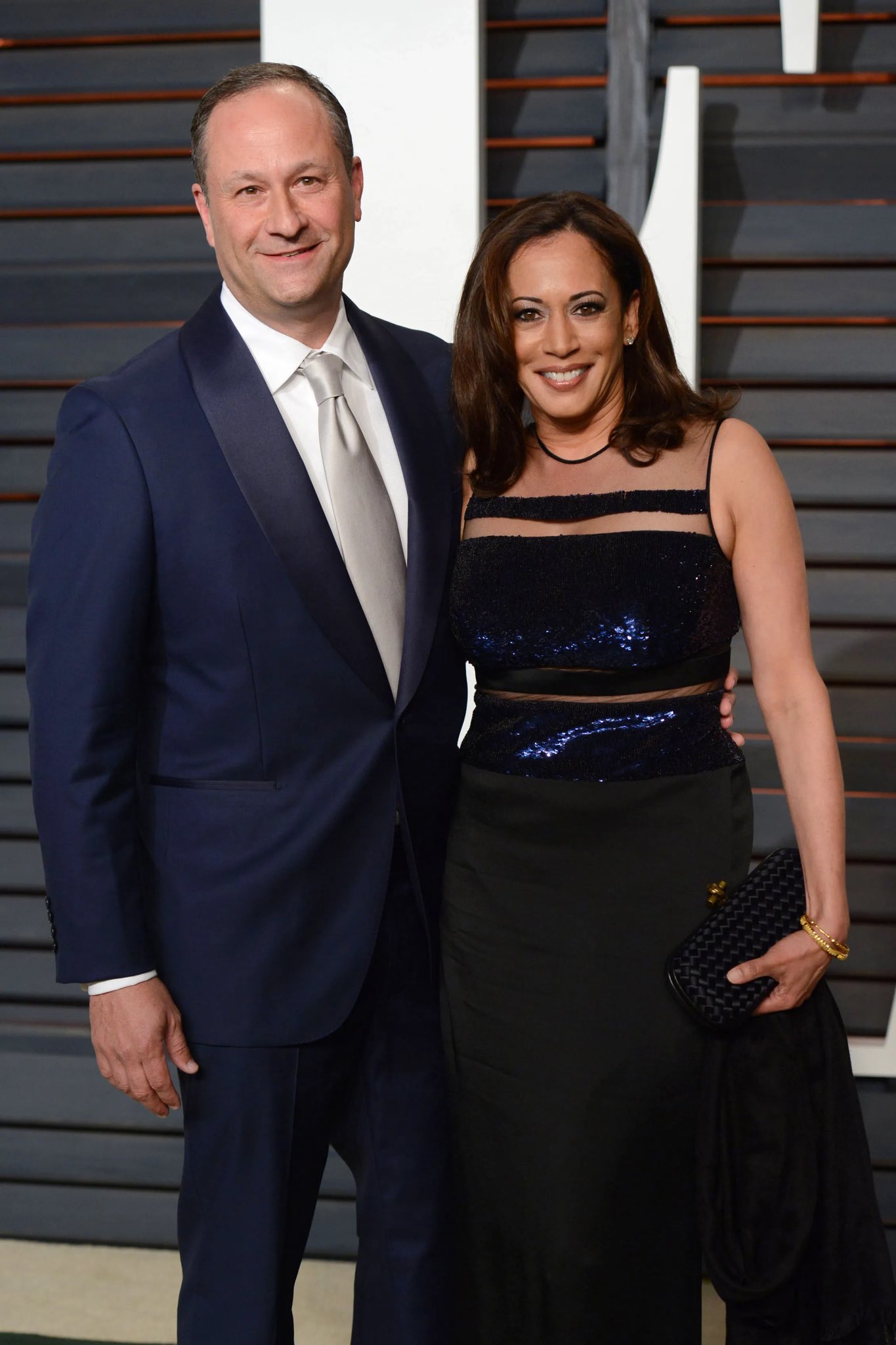 Interracial couple.... Here he is her husband.... 
#KamalaHa