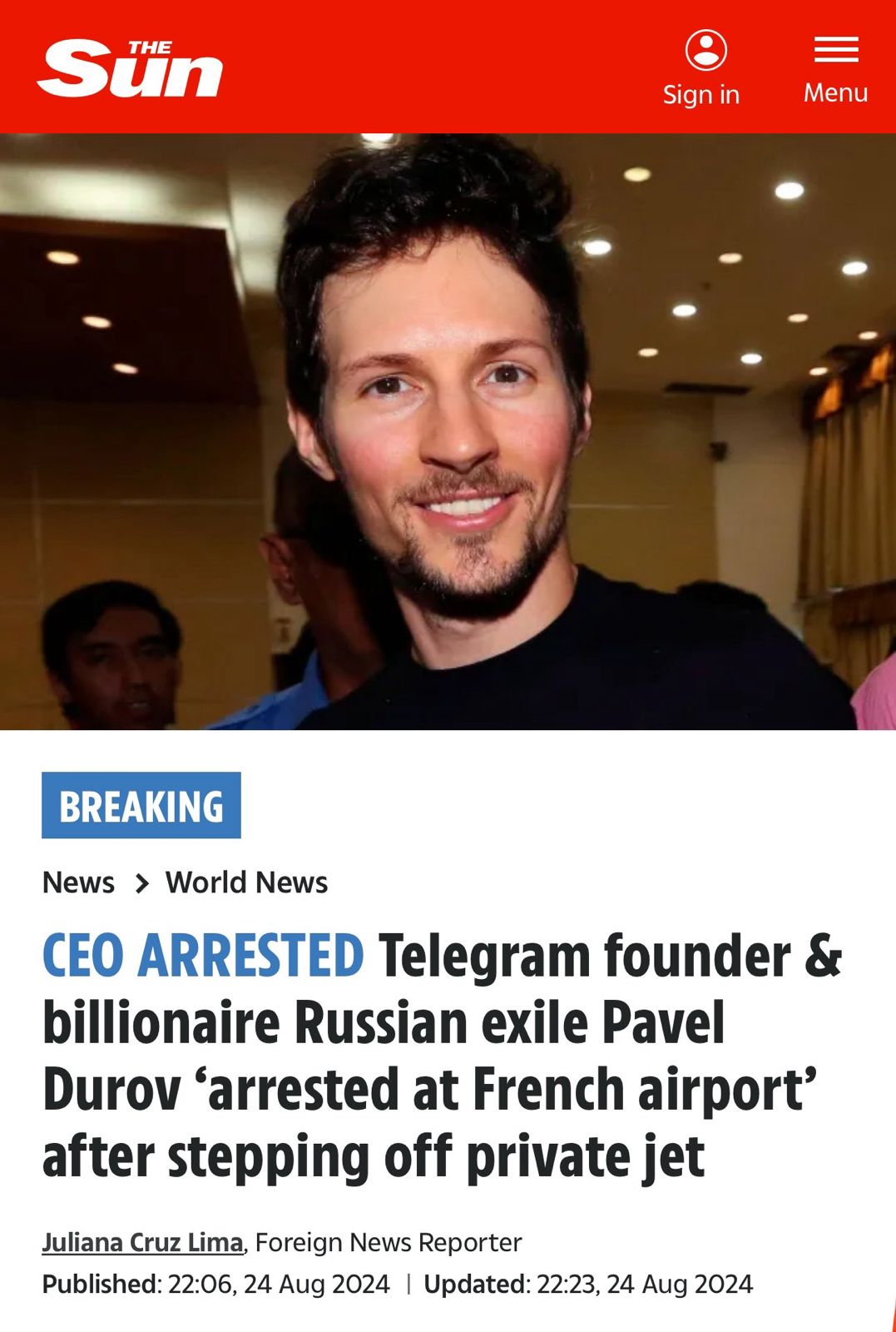 Telegram founder arrested in France #Telegram #PavelDurov #C