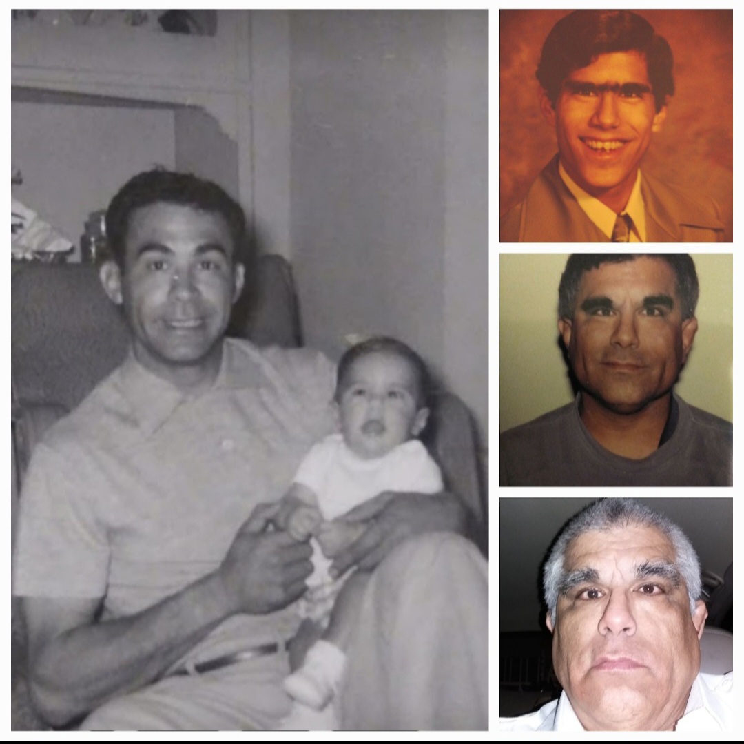 My dad with me at one year old.
Top right, me at twenty year