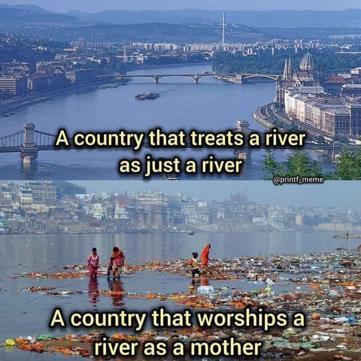 what the hell is that in an India #sad #pollution #savewater