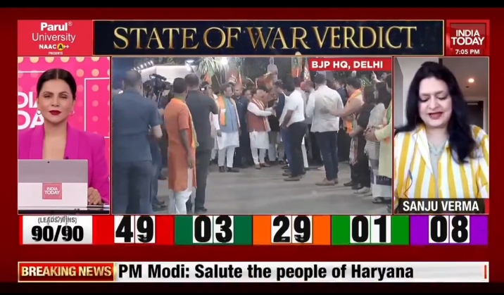 Haryana Election Results 2024  BJP's Haryana Hat-Trick With 