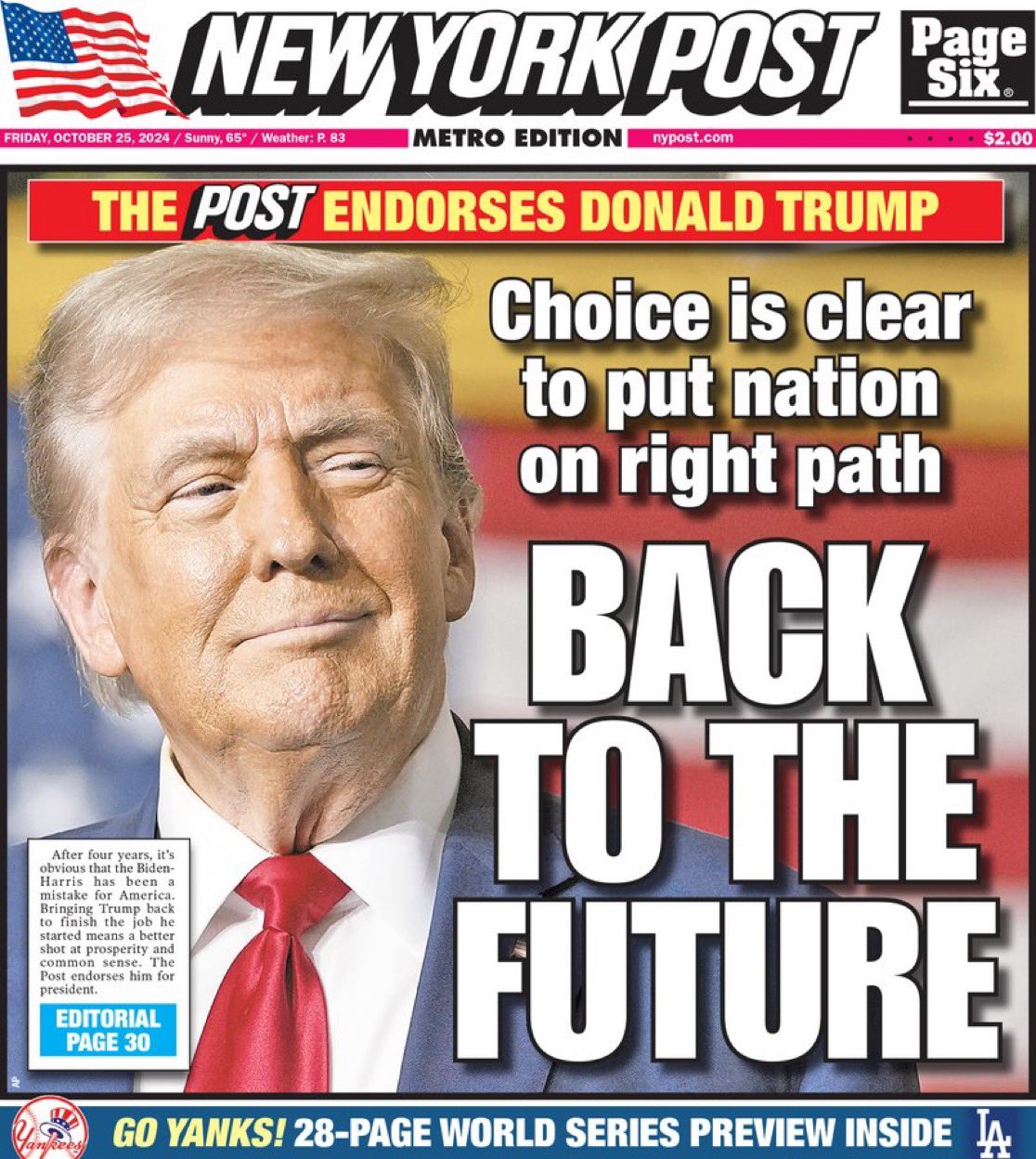 NY post endorses Trump ! #NewYorkPost #Support