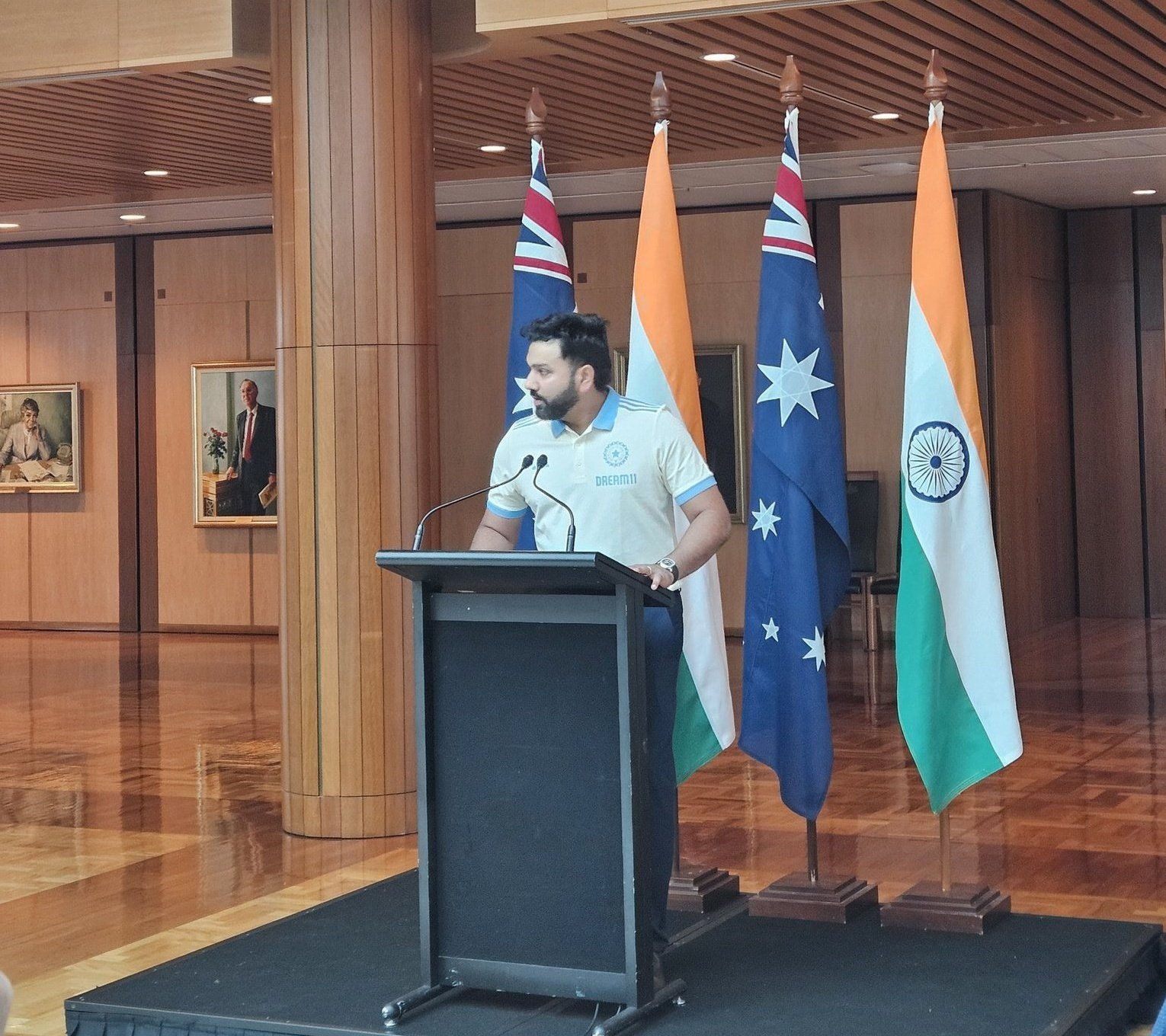 ऑस्ट्रेलिया की संसद में रोहित शर्मा स्पीच देते हुए #Australi