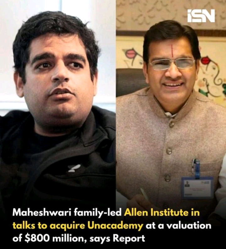 Allen is in negotiations to purchase Unacademy, which is val