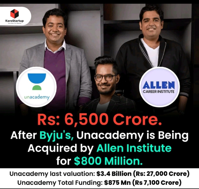 Edtech mein badshah rah chuke Unacademy jo $800m mein Allen 