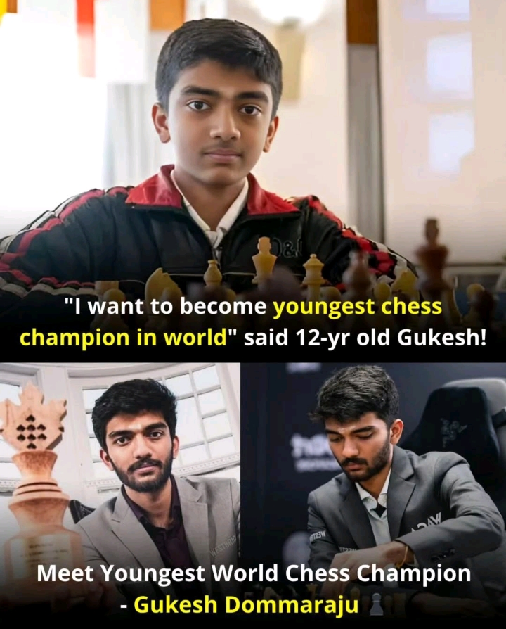 He said at 12 years old. 

now becomes the world chess champ