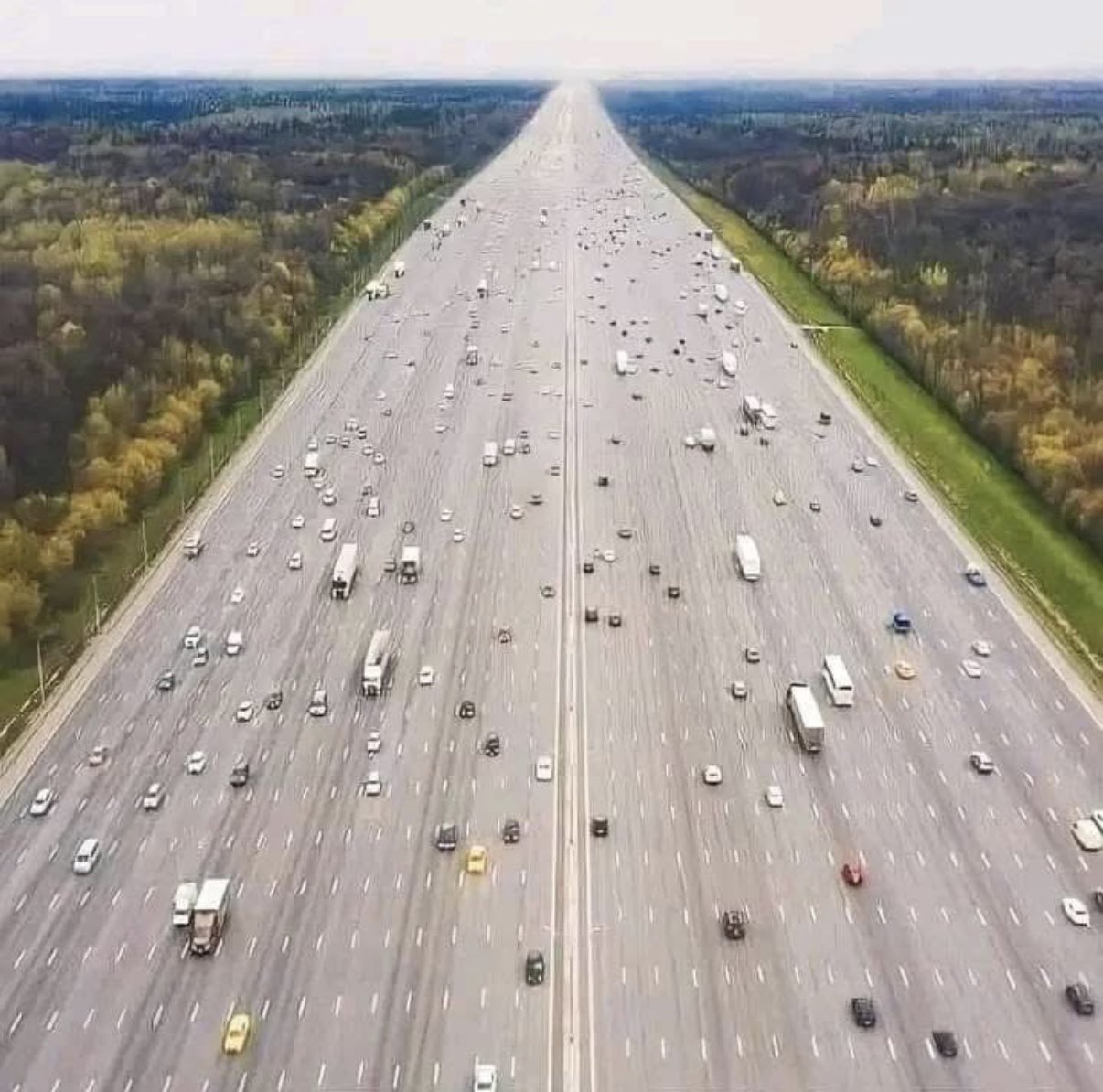 This road is in the USA. How many lanes can you tell? #road