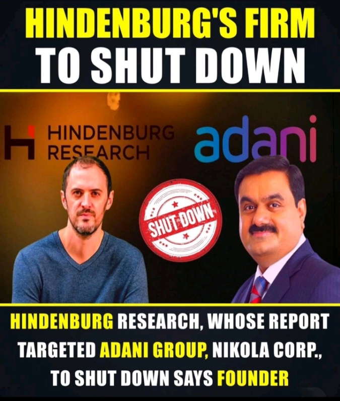 Hindenburg research has decided to shut its operations...‼️🕛
