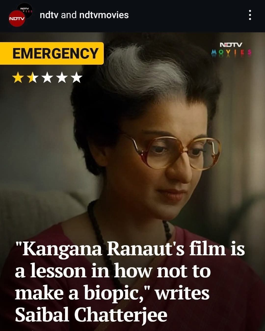 #Emergencymovie got a bad rating.. #ndtv