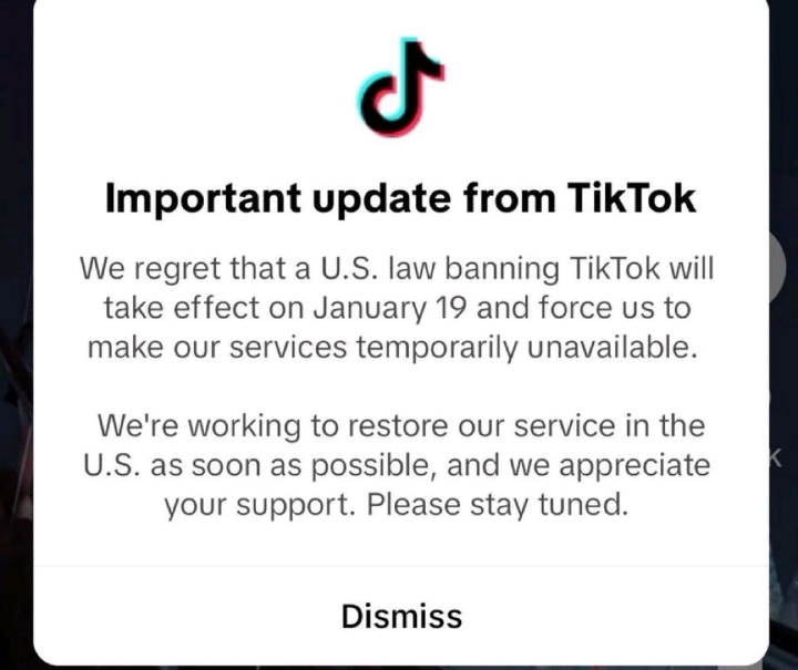 Tik Tok has shut down👇#TikTok #ban
