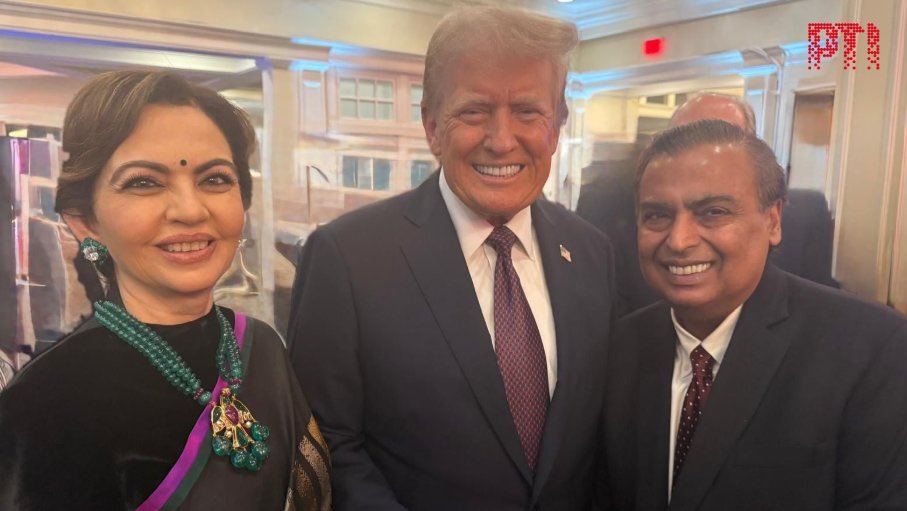 Donald Trump met with Mukesh Ambani Neeta Ambani #Trump #Amb
