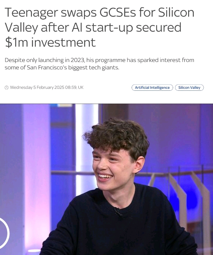 A 16 year old boy, after AI startup Secured funding $1 milli