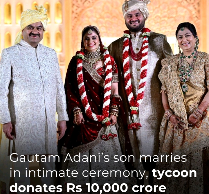 गौतम अदानी का बेटा का wedding! 
Tycoon donates 10 thousand c