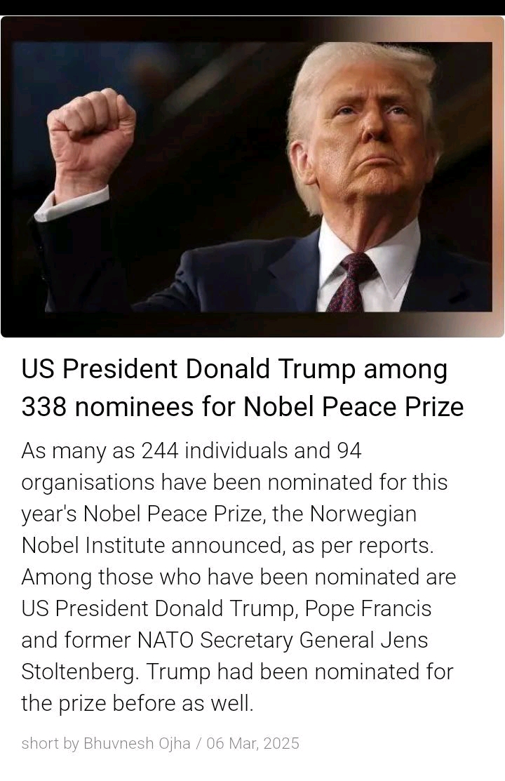 If this is true? this will be big joke #NoblePeacePrize
Trum