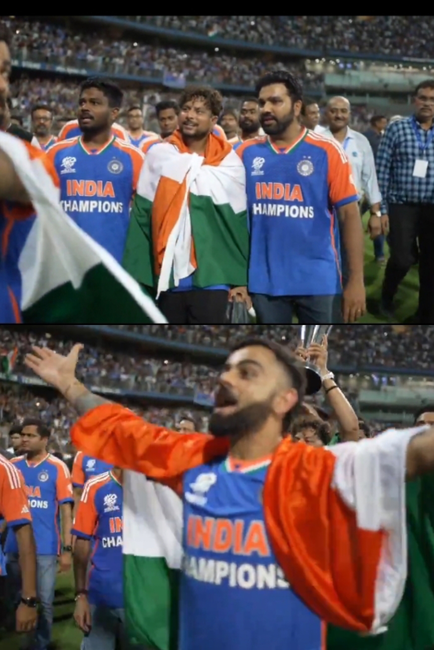 भारत की खूबसूरत फोटो टीम भारत की जीत की बधाई 🚩🇮🇳
ICC CHAMPIO