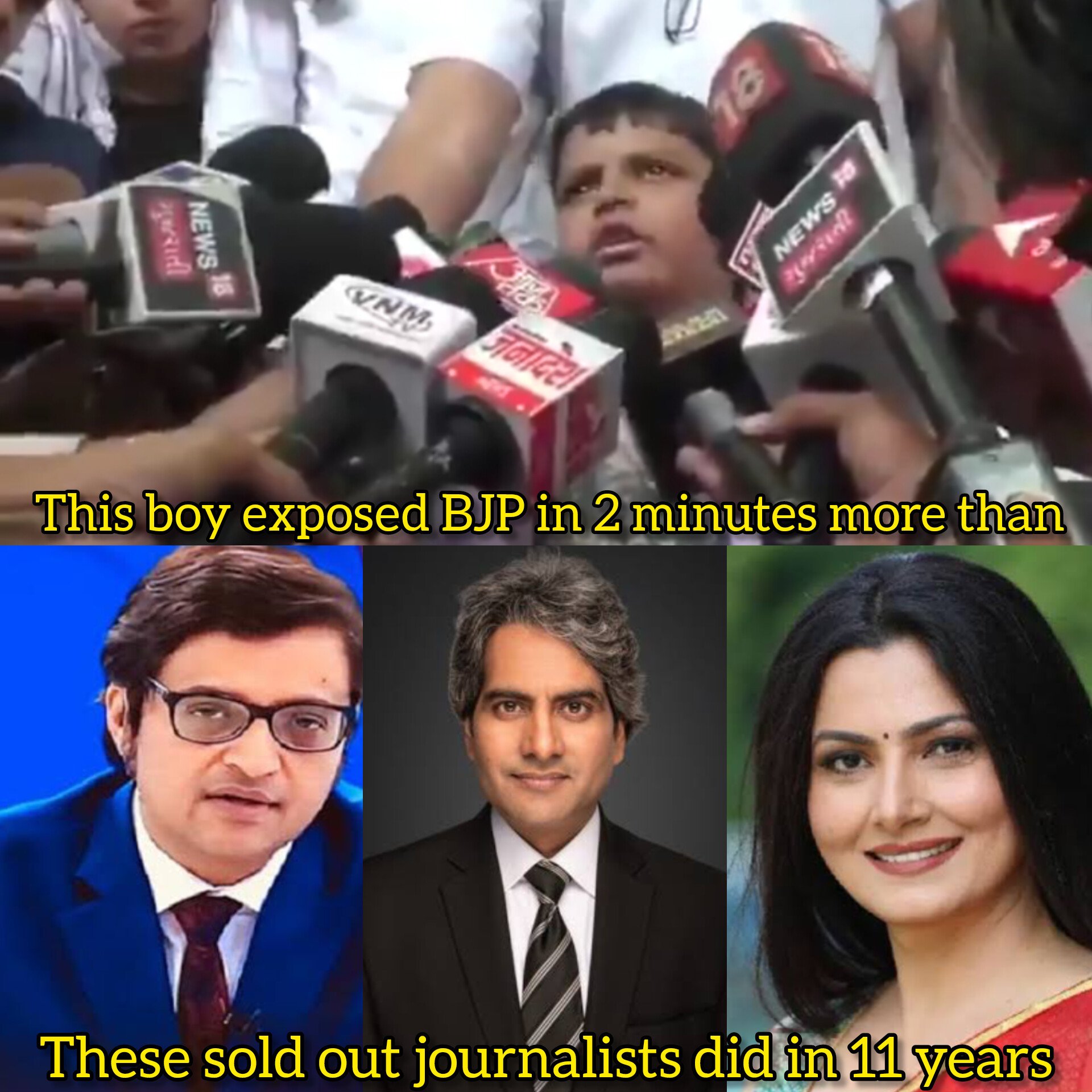 yeh bachche ka sawaal na BJP ke pass hai , na godi media ke 