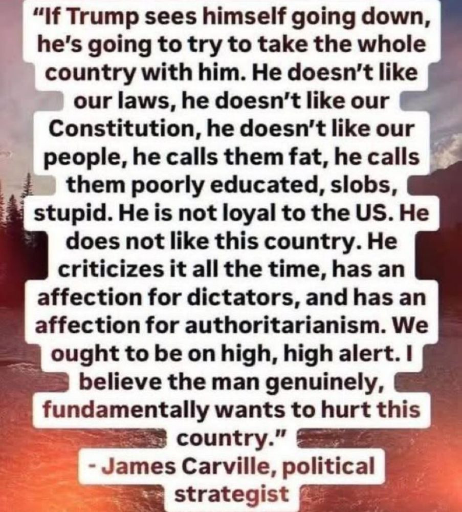 #JamesCarville calls out #trump "He doesn't like our laws, H