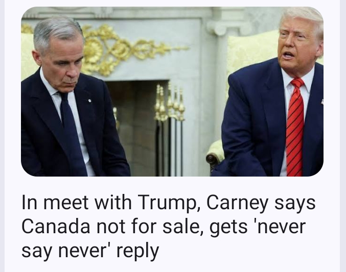 Canada is not for sale during a meeting - Mark Carney said
#