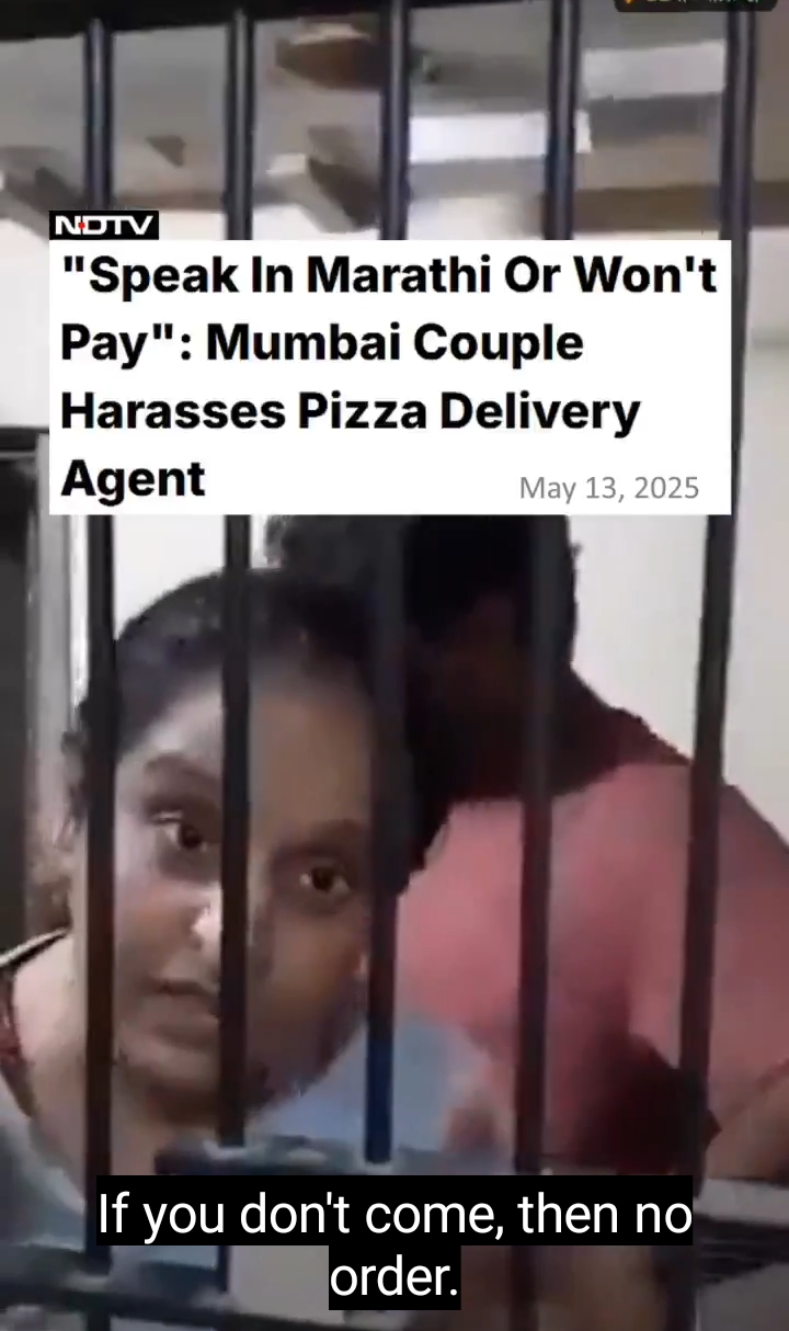 A Mumbai couple harassing pizza delivery boy due to don't sp