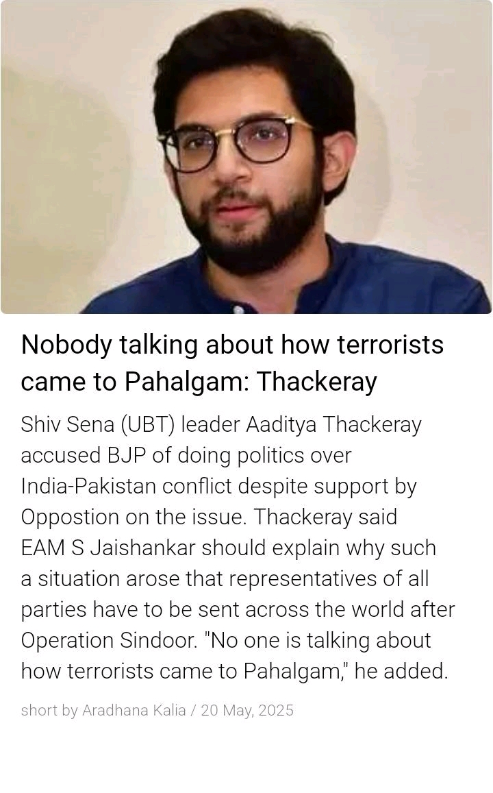 "NOBODY TALKING ABOUT HOW TERRORIST CAME TO PAHALGAM "- THAC