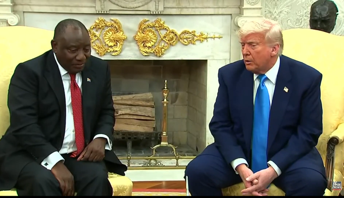 President Trump and President Ramaphosa conversation in the 