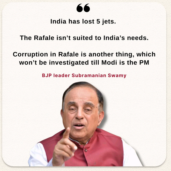 #BJP leader Subramanian Swamy statement - Rafael is not suit