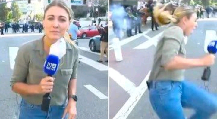 An Australian reporter was shot in the leg by American polic