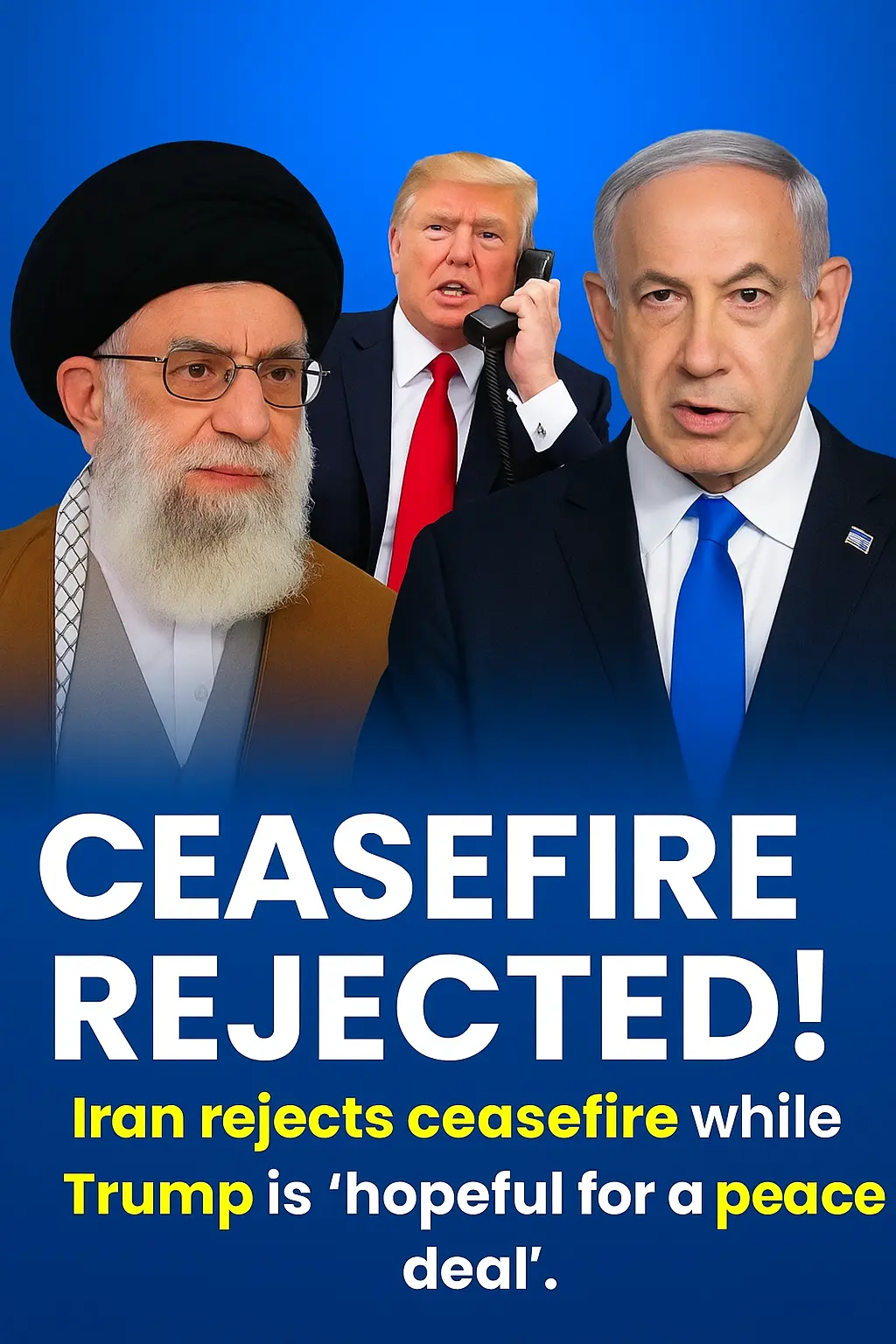 "CEASEFIRE REJECTED! 🚨 Graphic highlights Iran's rejection o