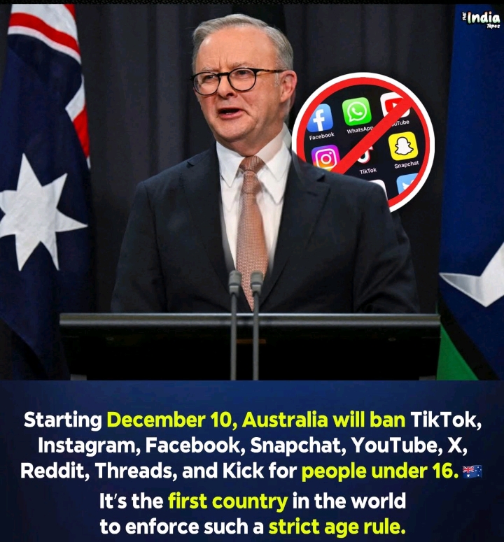 starting December 10, #Australia will ban all social media e