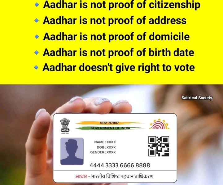 @Aadhar card is not proof of address, of citizenship, of bir