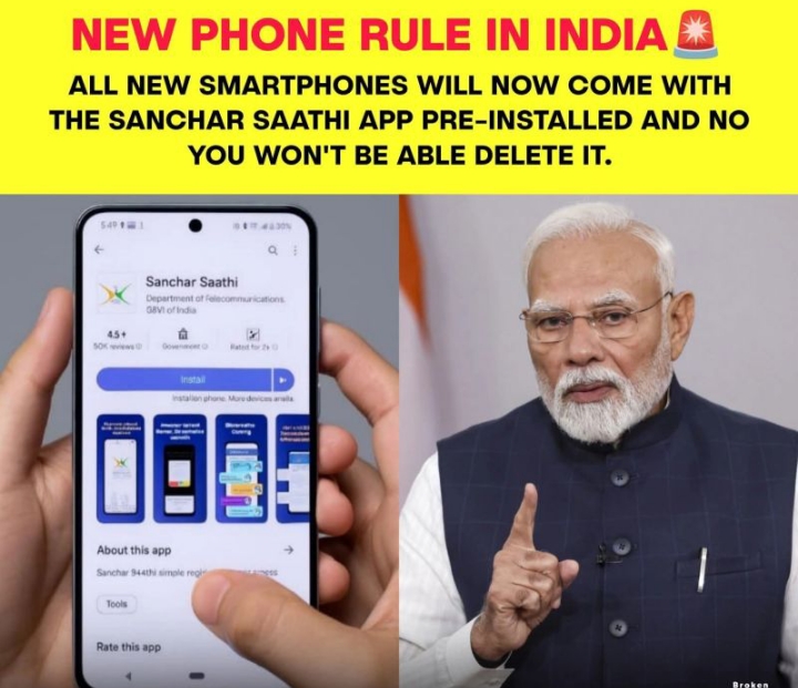 भारत में नए नियम के तहत अब सभी नए स्मार्टफोनों में Sanchar S