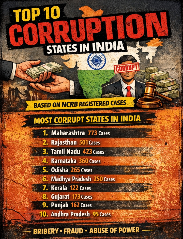 Top 10 corruption states in india 
#corruption #state