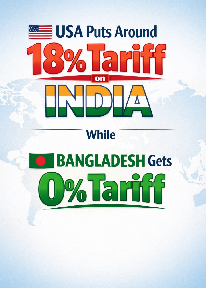 USA puts around 18 percent tariff on India while Bangladesh 