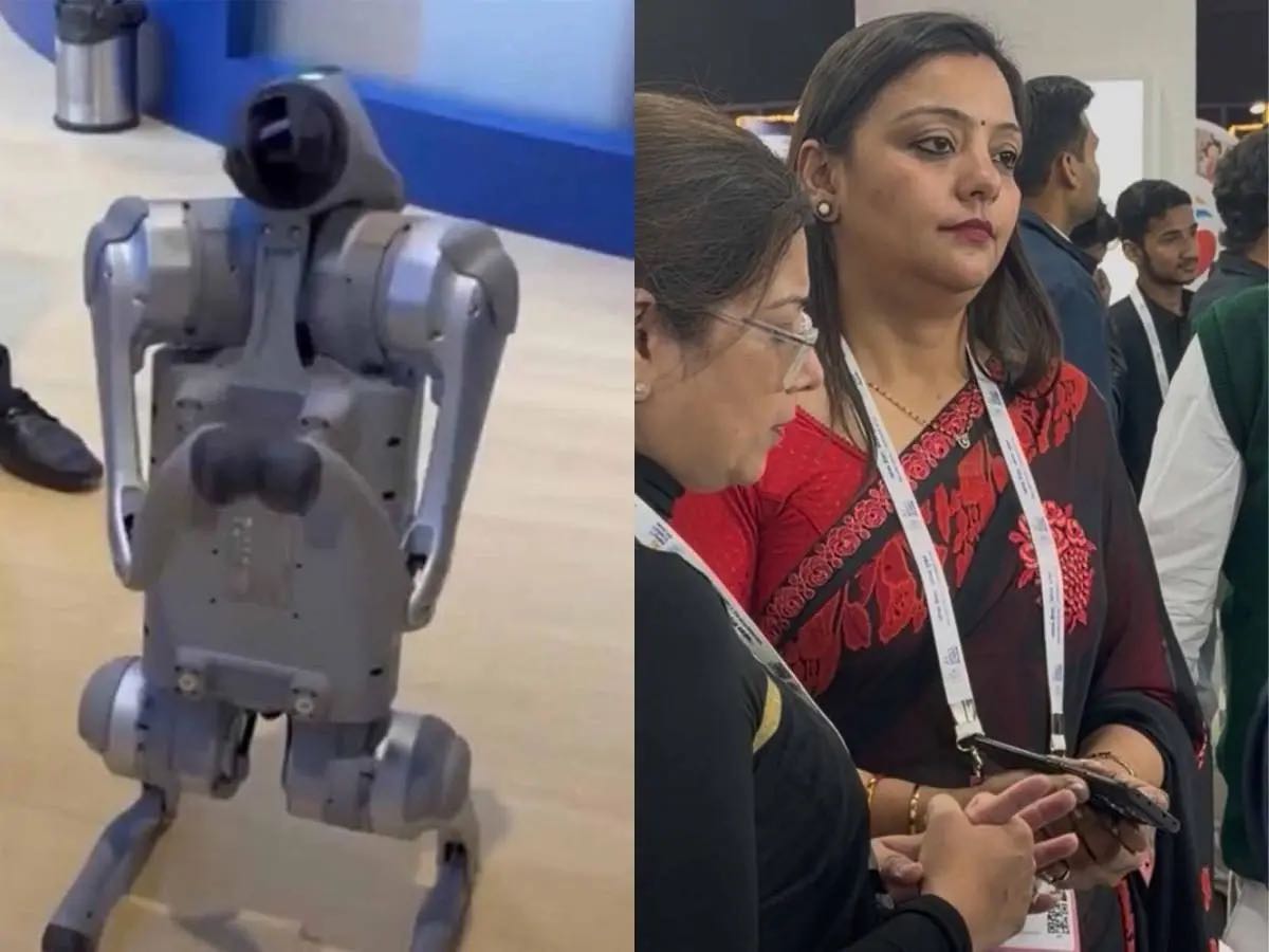 🤖 The Robot Was Not Built by Galgotias
	•	At the India AI Im