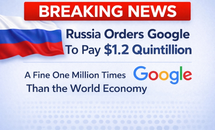 Russia Orders Google to Pay $1.2 Quintillion—A Fine One Mill