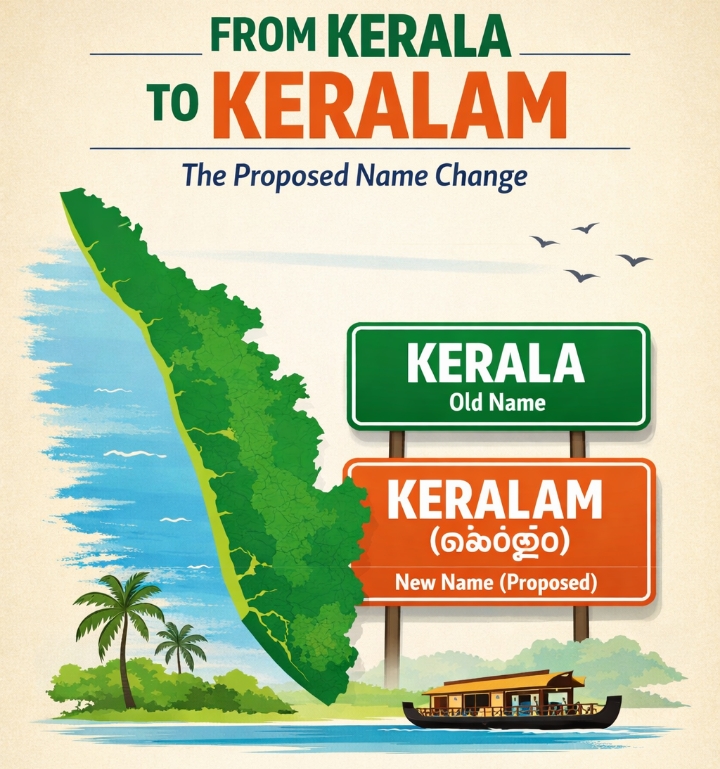 The State of Kerala is in the process of being renamed Keral