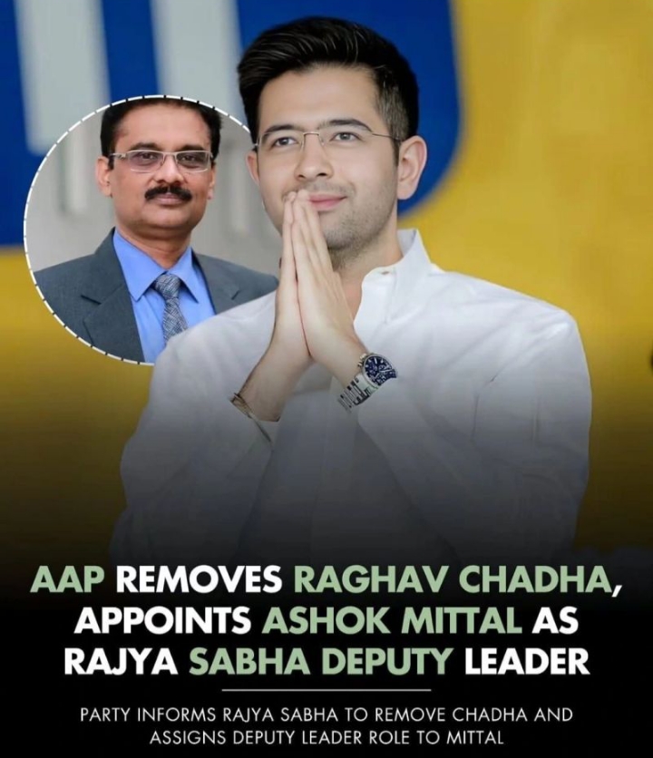 The Aam Aadmi Party (AAP) has officially removed Raghav Chad