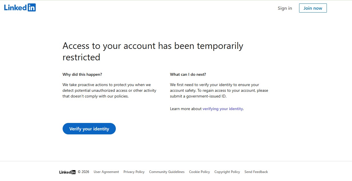 How can LinkedIn site force us to verify identity???
#Linked