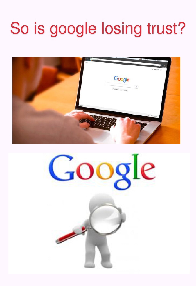 So Google is losing trust? Because 33 percent drop down and 
